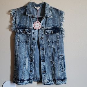 Oversized, distressed, Umgee denim vest